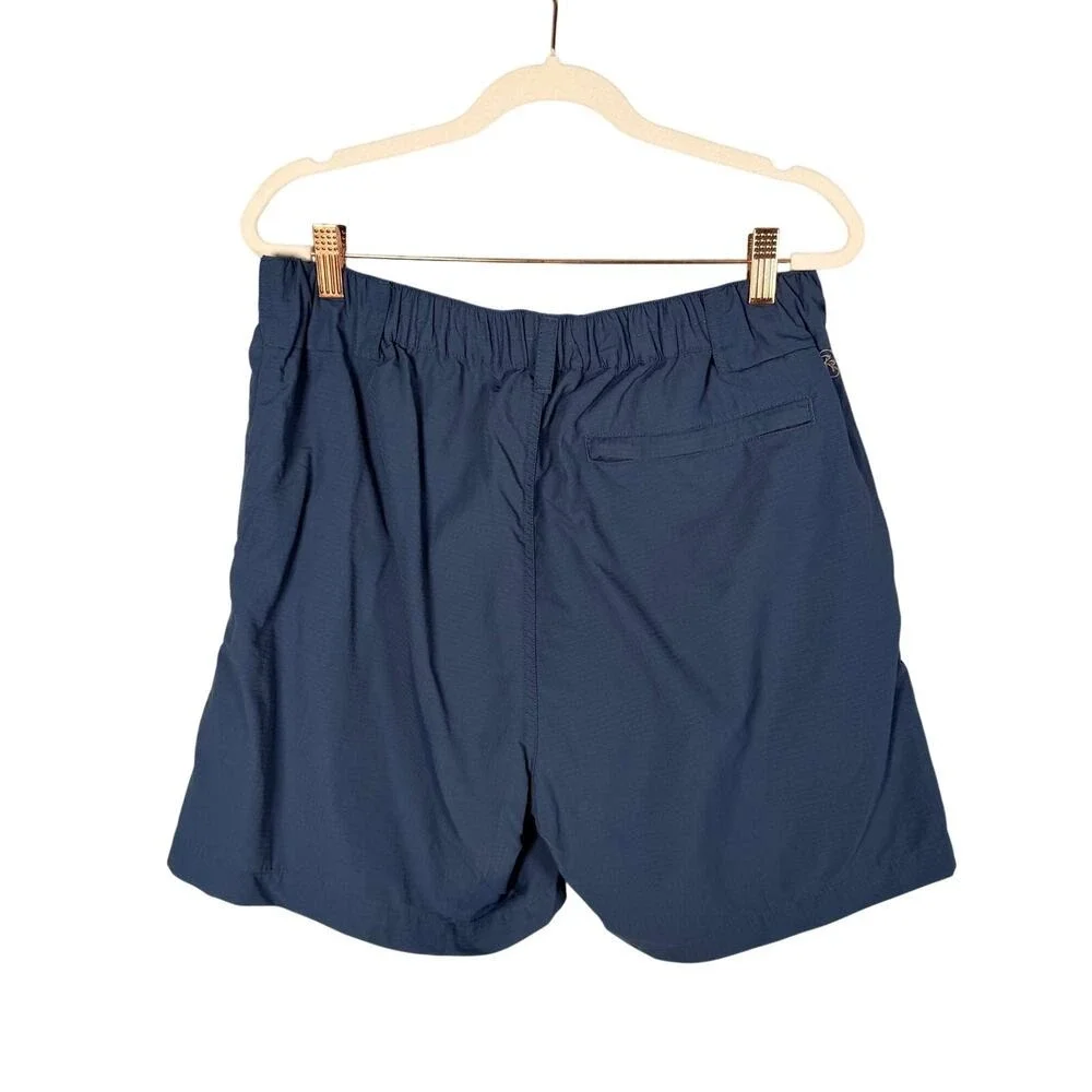 Rail Riders Shorts Mens Medium Blue‎ Ripstop Mesh Lined Brief Zip Pockets Hiking